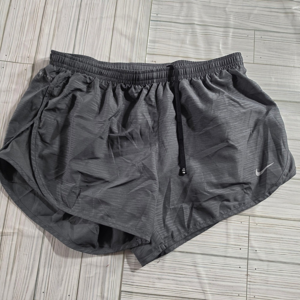 Nike Dri-FIT Women Running Shorts Gray Patterned Athletic Gym Activewear 14221
